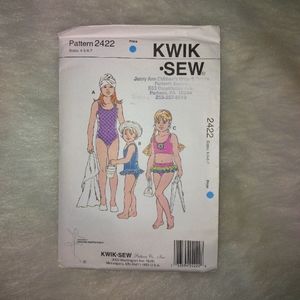 Kwik Sew 2422 Girl's swimsuits Size 4-5-6-7 One piece & Two piece